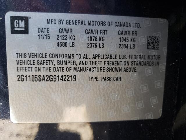 Photo 9 VIN: 2G1105SA2G9142219 - CHEVROLET IMPALA LT 