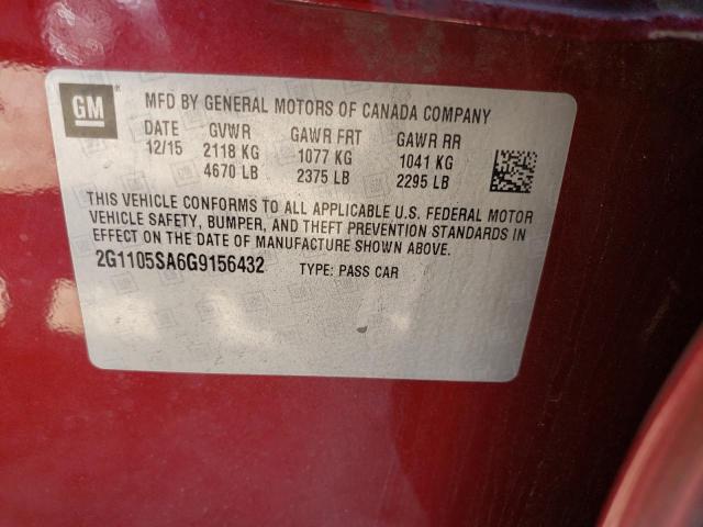 Photo 9 VIN: 2G1105SA6G9156432 - CHEVROLET IMPALA LT 