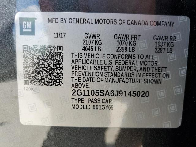 Photo 9 VIN: 2G1105SA6J9145020 - CHEVROLET IMPALA LT 