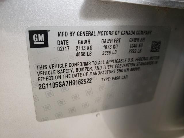 Photo 9 VIN: 2G1105SA7H9162922 - CHEVROLET IMPALA LT 