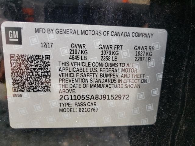 Photo 9 VIN: 2G1105SA8J9152972 - CHEVROLET IMPALA LT 