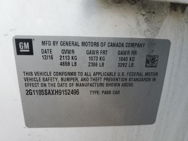 Photo 11 VIN: 2G1105SAXH9152496 - CHEVROLET IMPALA LT 