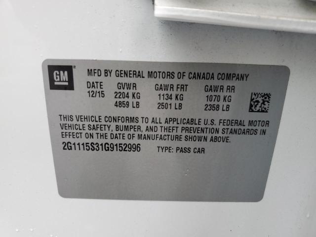 Photo 11 VIN: 2G1115S31G9152996 - CHEVROLET IMPALA LT 