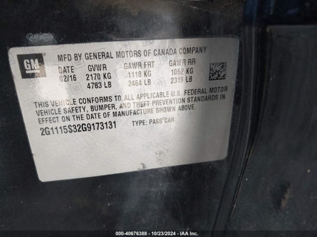 Photo 8 VIN: 2G1115S32G9173131 - CHEVROLET IMPALA 