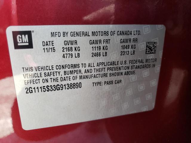 Photo 9 VIN: 2G1115S33G9138890 - CHEVROLET IMPALA LT 