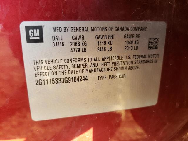 Photo 12 VIN: 2G1115S33G9164244 - CHEVROLET IMPALA 