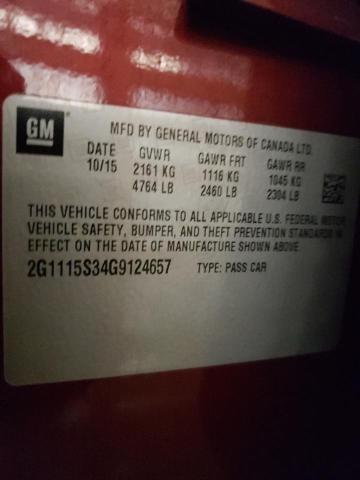 Photo 9 VIN: 2G1115S34G9124657 - CHEVROLET IMPALA LT 