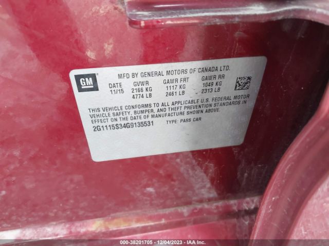 Photo 8 VIN: 2G1115S34G9135531 - CHEVROLET IMPALA 