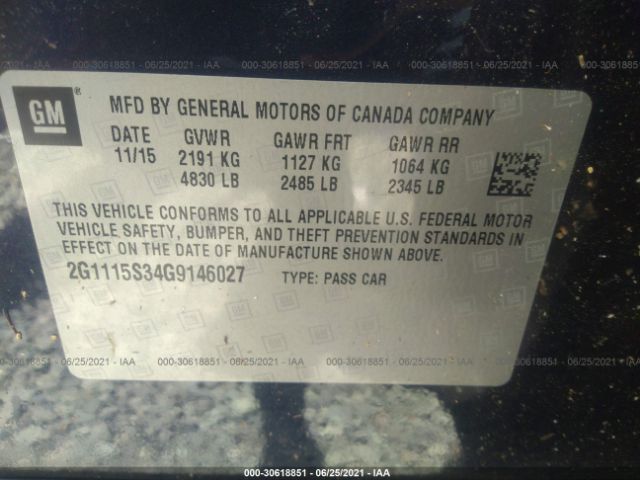 Photo 8 VIN: 2G1115S34G9146027 - CHEVROLET IMPALA 