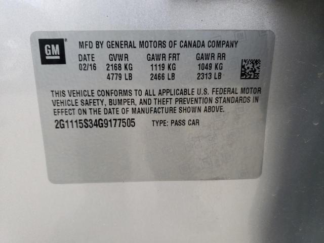 Photo 11 VIN: 2G1115S34G9177505 - CHEVROLET IMPALA 