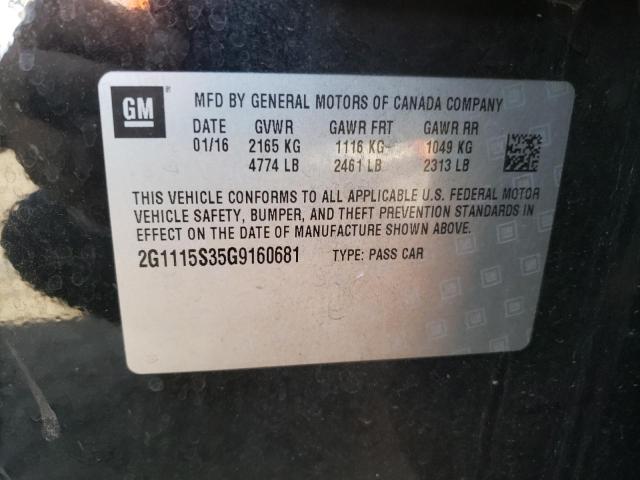 Photo 11 VIN: 2G1115S35G9160681 - CHEVROLET IMPALA LT 