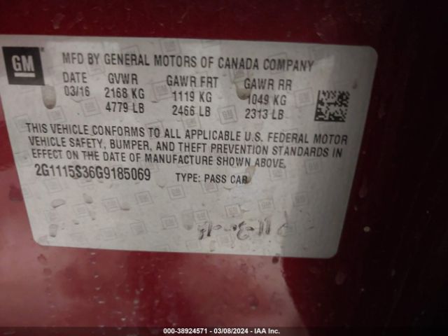 Photo 8 VIN: 2G1115S36G9185069 - CHEVROLET IMPALA 