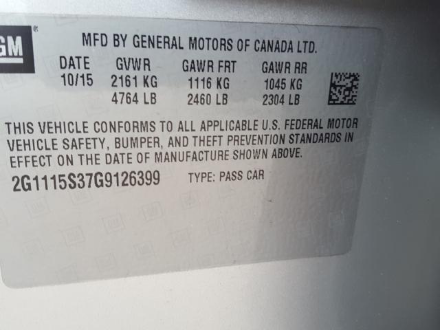 Photo 9 VIN: 2G1115S37G9126399 - CHEVROLET IMPALA LT 