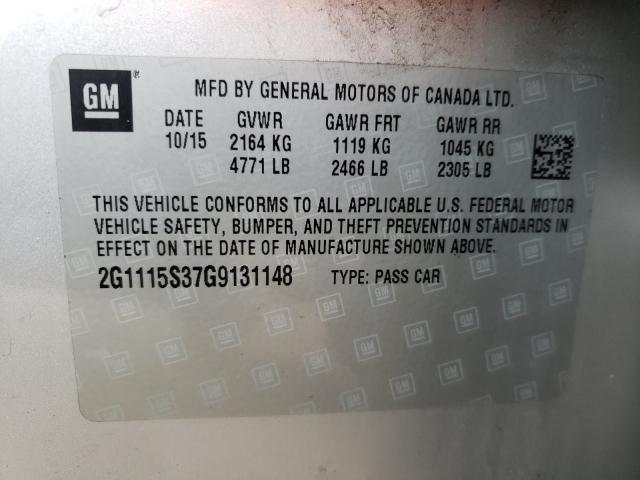 Photo 9 VIN: 2G1115S37G9131148 - CHEVROLET IMPALA LT 