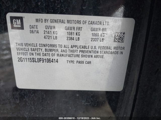 Photo 8 VIN: 2G1115SL0F9106414 - CHEVROLET IMPALA 