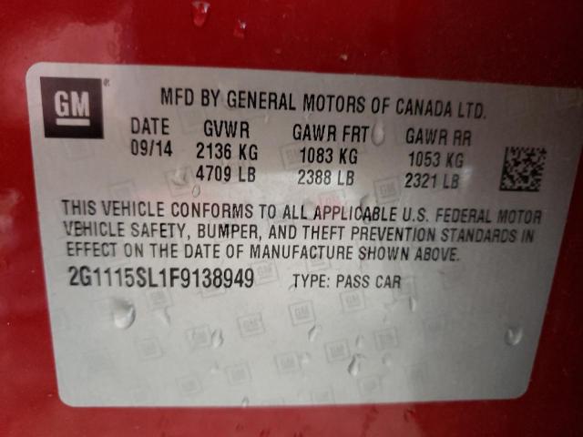 Photo 9 VIN: 2G1115SL1F9138949 - CHEVROLET IMPALA LT 