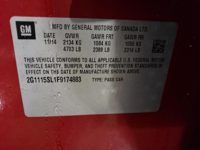 Photo 11 VIN: 2G1115SL1F9174883 - CHEVROLET IMPALA LT 