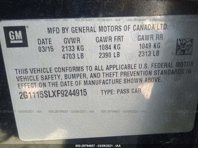 Photo 8 VIN: 2G1115SLXF9244915 - CHEVROLET IMPALA 