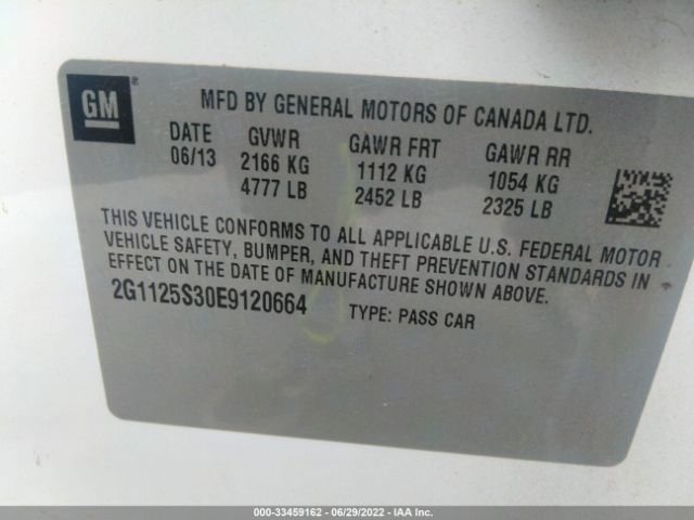 Photo 8 VIN: 2G1125S30E9120664 - CHEVROLET IMPALA 