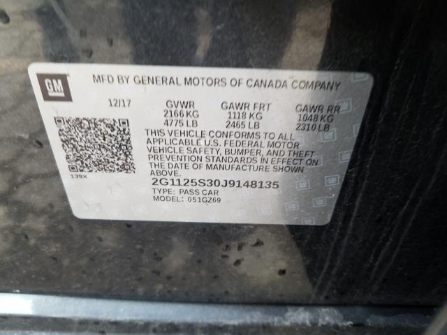 Photo 9 VIN: 2G1125S30J9148135 - CHEVROLET IMPALA PRE 