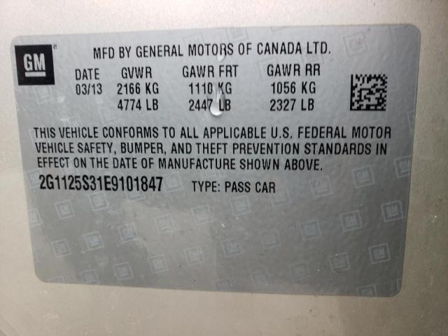 Photo 9 VIN: 2G1125S31E9101847 - CHEVROLET IMPALA LT 