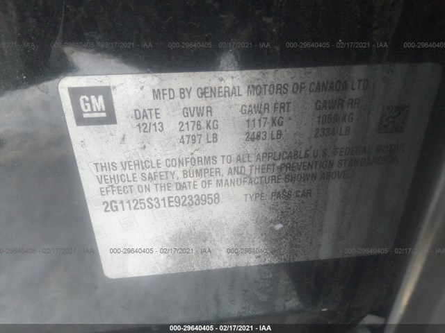 Photo 8 VIN: 2G1125S31E9233958 - CHEVROLET IMPALA 