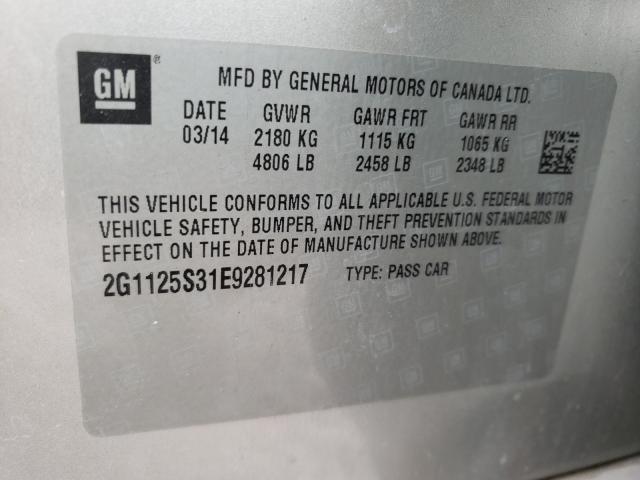 Photo 9 VIN: 2G1125S31E9281217 - CHEVROLET IMPALA LT 