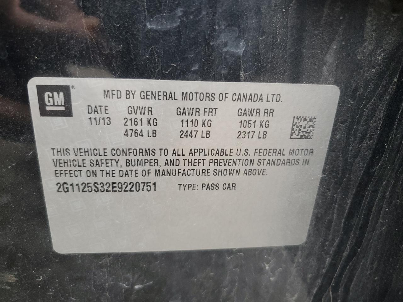 Photo 11 VIN: 2G1125S32E9220751 - CHEVROLET IMPALA 