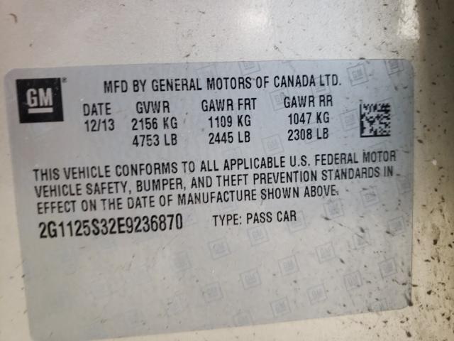 Photo 9 VIN: 2G1125S32E9236870 - CHEVROLET IMPALA LT 