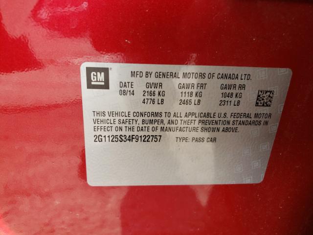 Photo 9 VIN: 2G1125S34F9122757 - CHEVROLET IMPALA LT 