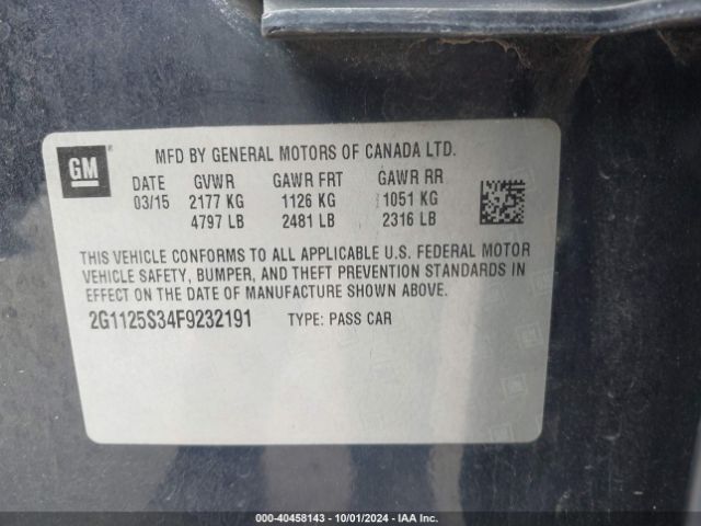 Photo 8 VIN: 2G1125S34F9232191 - CHEVROLET IMPALA 