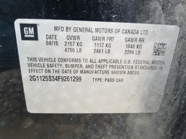 Photo 9 VIN: 2G1125S34F9261299 - CHEVROLET IMPALA LT 