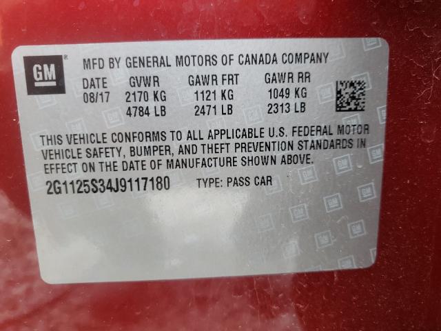 Photo 9 VIN: 2G1125S34J9117180 - CHEVROLET IMPALA PRE 