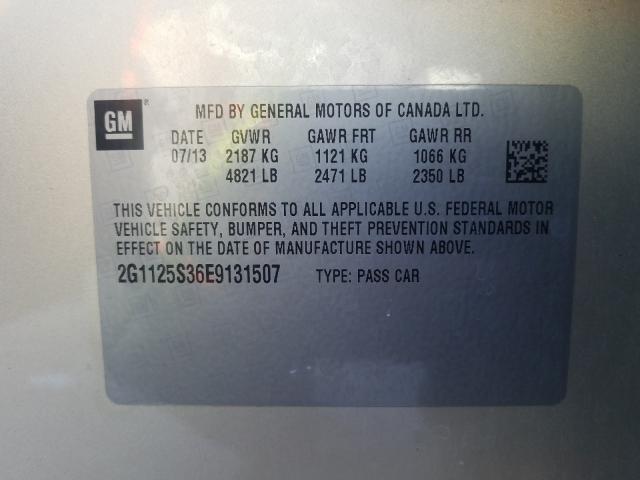 Photo 9 VIN: 2G1125S36E9131507 - CHEVROLET IMPALA LT 