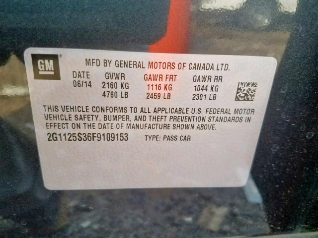 Photo 9 VIN: 2G1125S36F9109153 - CHEVROLET IMPALA LT 