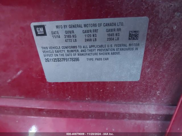 Photo 8 VIN: 2G1125S37F9178286 - CHEVROLET IMPALA 