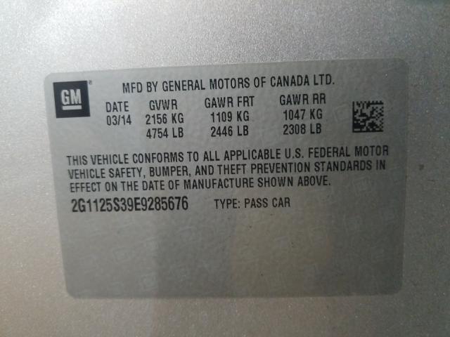 Photo 9 VIN: 2G1125S39E9285676 - CHEVROLET IMPALA LT 