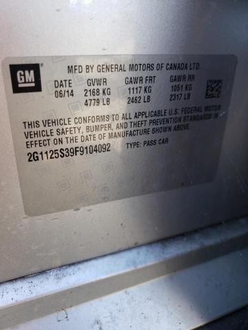 Photo 9 VIN: 2G1125S39F9104092 - CHEVROLET IMPALA LT 