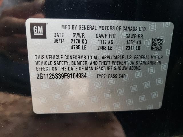 Photo 9 VIN: 2G1125S39F9104934 - CHEVROLET IMPALA LT 