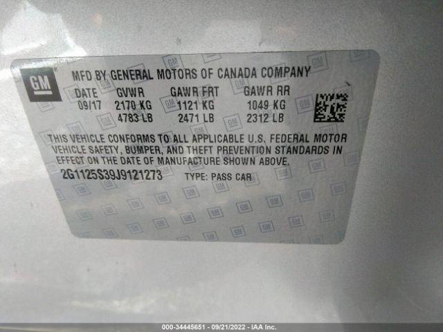 Photo 8 VIN: 2G1125S39J9121273 - CHEVROLET IMPALA 