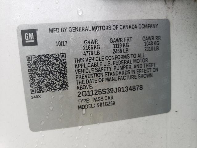 Photo 9 VIN: 2G1125S39J9134878 - CHEVROLET IMPALA PRE 