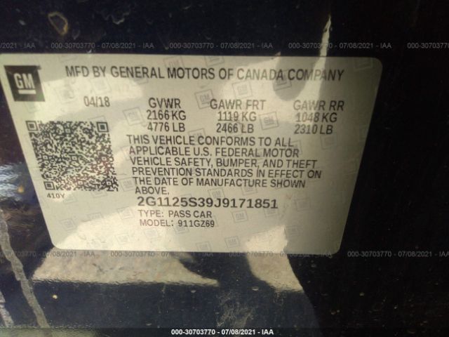 Photo 8 VIN: 2G1125S39J9171851 - CHEVROLET IMPALA 