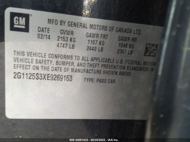 Photo 8 VIN: 2G1125S3XE9269163 - CHEVROLET IMPALA 