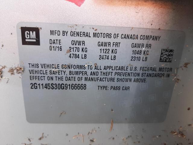 Photo 9 VIN: 2G1145S30G9166668 - CHEVROLET IMPALA LTZ 