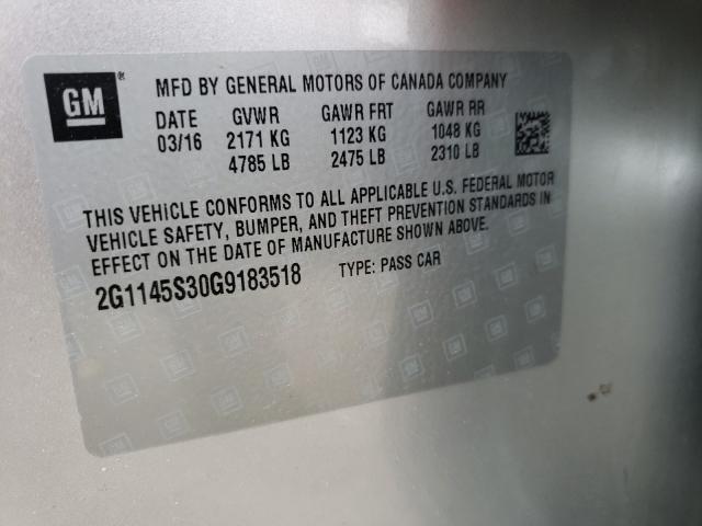 Photo 9 VIN: 2G1145S30G9183518 - CHEVROLET IMPALA LTZ 