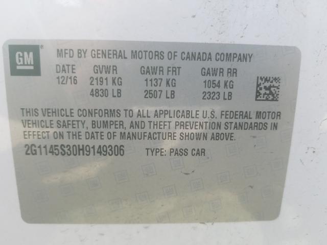 Photo 9 VIN: 2G1145S30H9149306 - CHEVROLET IMPALA PRE 