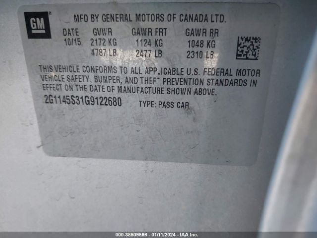 Photo 8 VIN: 2G1145S31G9122680 - CHEVROLET IMPALA 