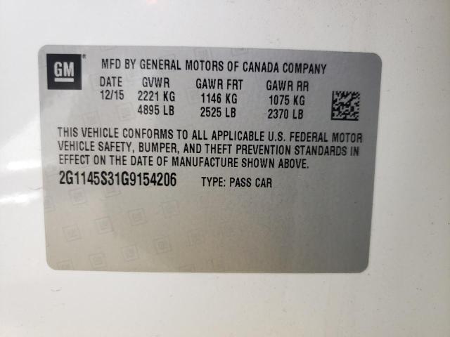 Photo 9 VIN: 2G1145S31G9154206 - CHEVROLET IMPALA LTZ 