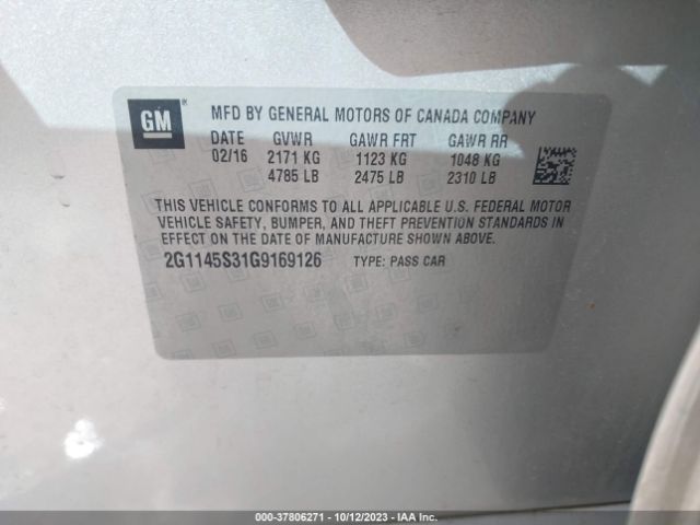 Photo 8 VIN: 2G1145S31G9169126 - CHEVROLET IMPALA 