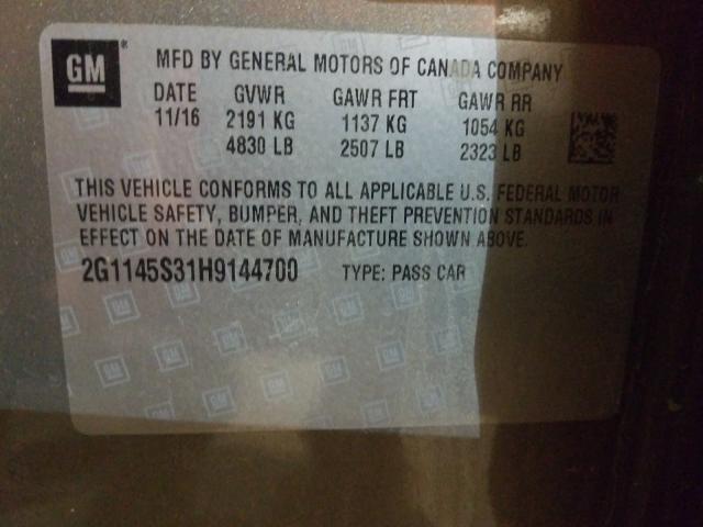 Photo 9 VIN: 2G1145S31H9144700 - CHEVROLET IMPALA PRE 